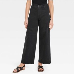 Women's Black High Rise, Sailor, Wide-Leg Jeans, Universal Thread